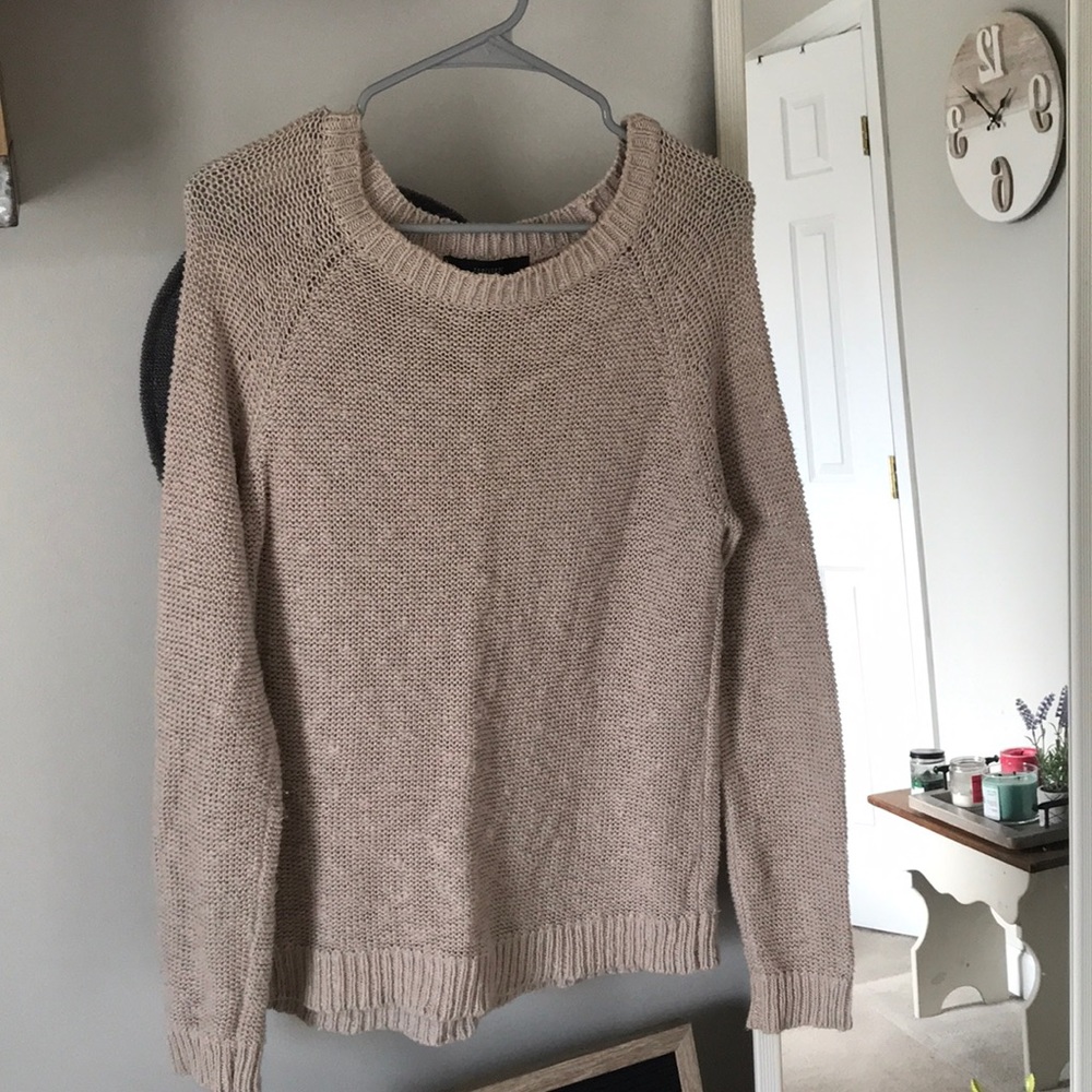 Tan scoop neck sweater
